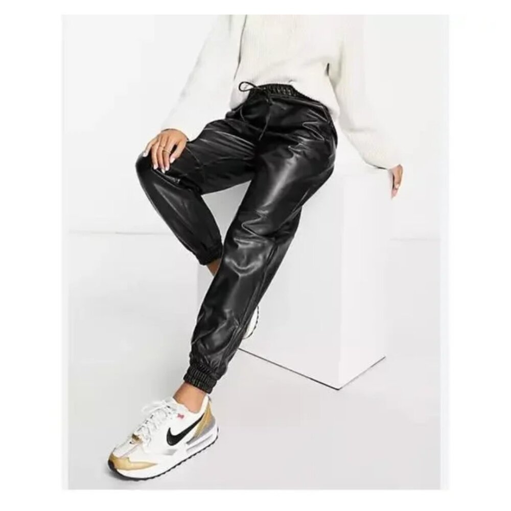 ABERCROMBIE VEGAN LEATHER JOGGER EXTRA SMALL
